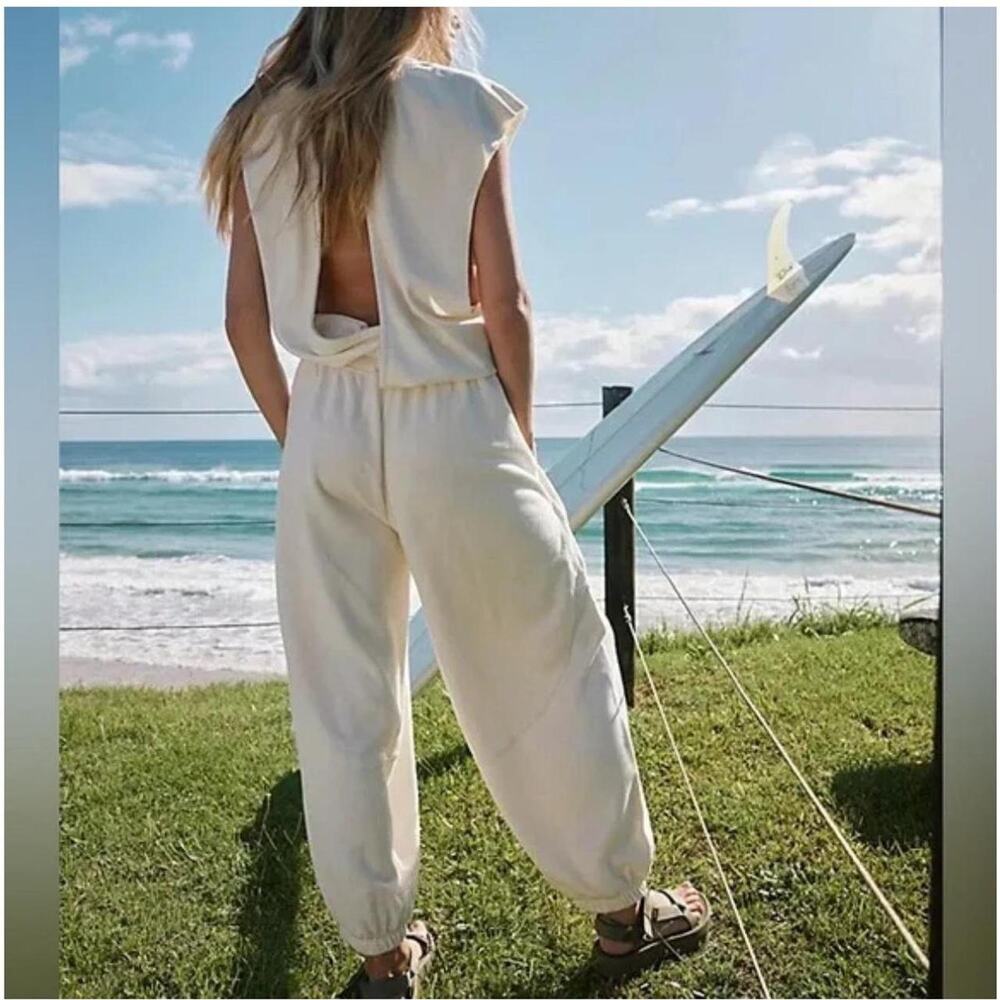 Cream free people jumpsuit - Picture 4 of 8